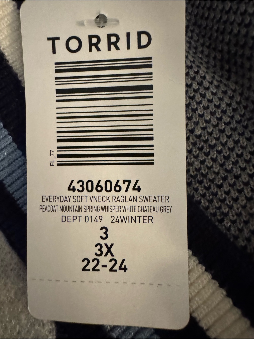 NWT Torrid Everyday Soft Ribbed V-Neck Raglan Sweater - Picture 5 of 5
